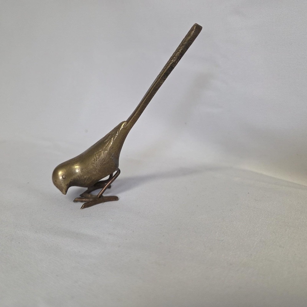 Vintage Brass Long Tailed Sparrow Love Bird Hong Kong